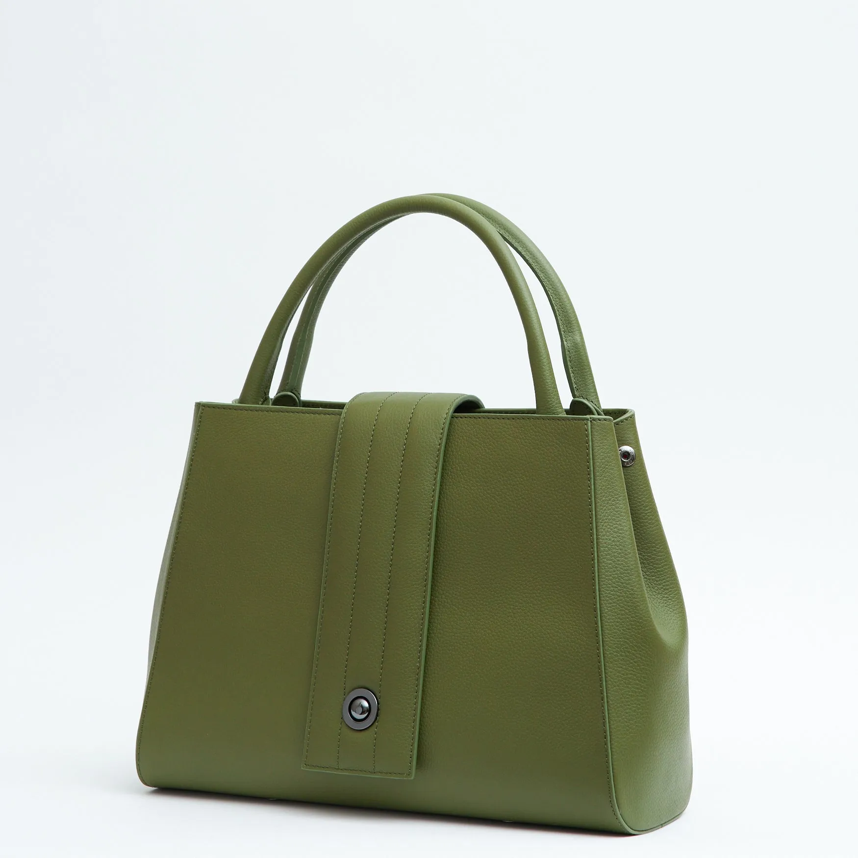 briffani lean interchangeable quilted closure tote - olive with gunmetal