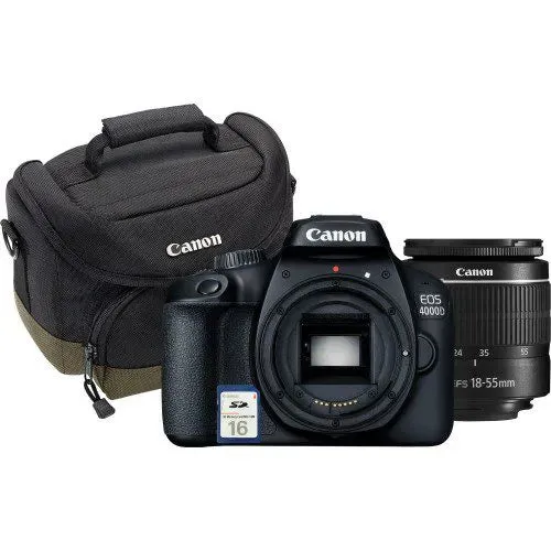Canon EOS 4000D DSLR Camera   18-55mm f/3.5-5.6 III Lens   16GB SD Card   Shoulder Bag