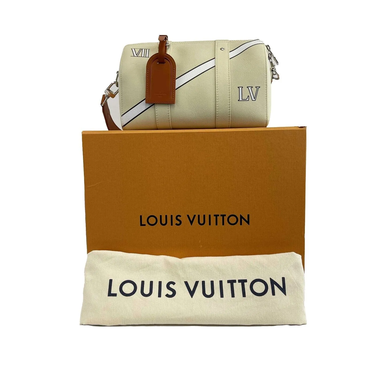 Louis Vuitton - City Keepall Bag Trunk L'oeil Calf Leather Cream Shoulder Bag