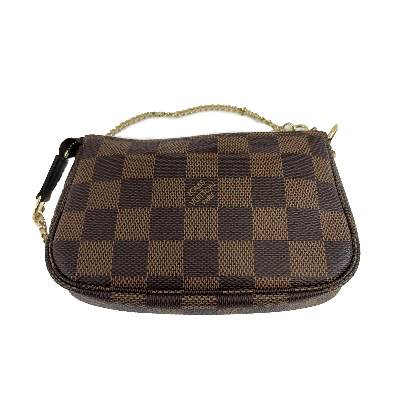Louis Vuitton Mini Pochette Accessoires Damier Ebene Canvas Brown Pristine 2022