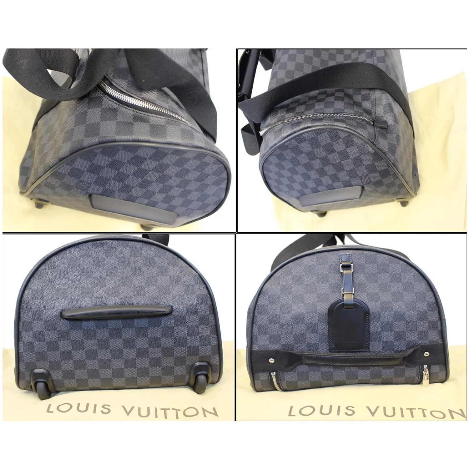 LOUIS VUITTON Neo Eole 55 Damier Graphite Rolling Duffle Bag Black