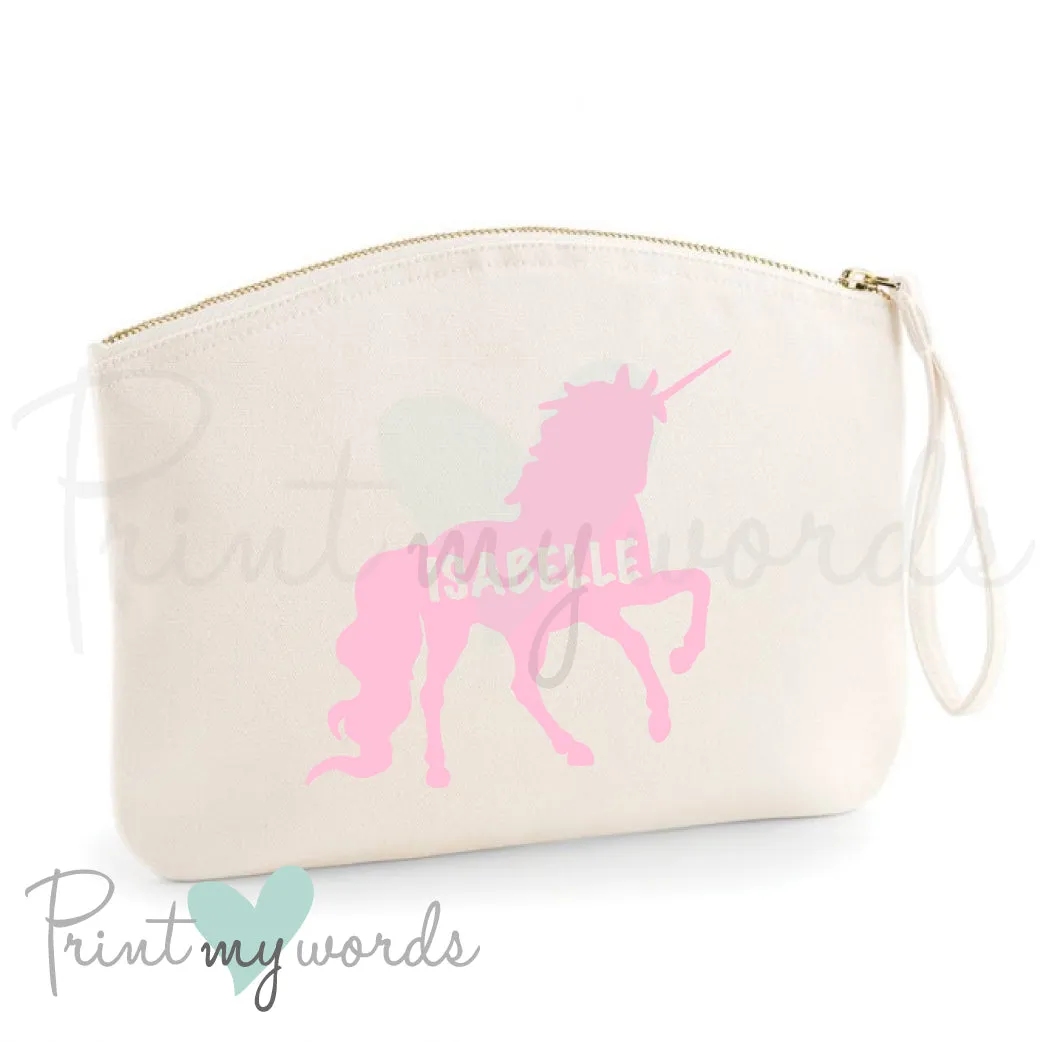 Personalised Unicorn Silhouette Make Up Bag